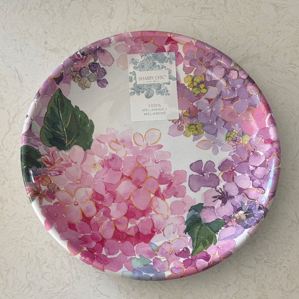 9 inch Shabby Chic Pink and Purple Floral Plate NEW - multiple available